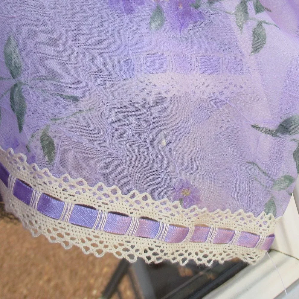 NWT VINTAGE  sheer floral print robe L